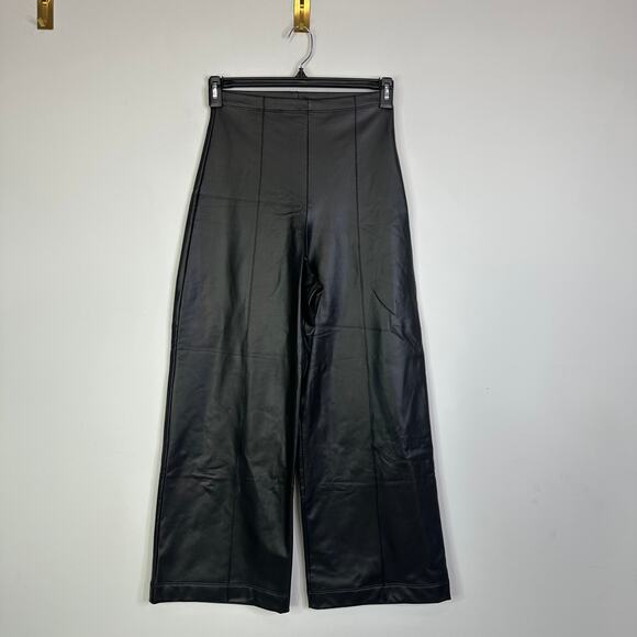 Ripley Rader Black Vegan Leather Straight Leg Pant: Cropped Size 3 (Medium) - Picture 3 of 11